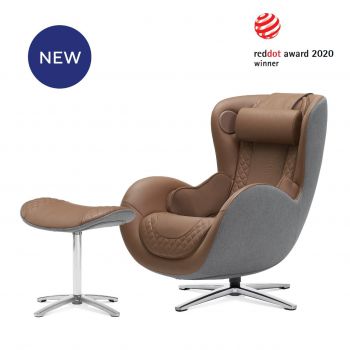 Ghế massage thương gia NOUHAUS 2021 Classic Chair with Ottoman (Dark Caramel)