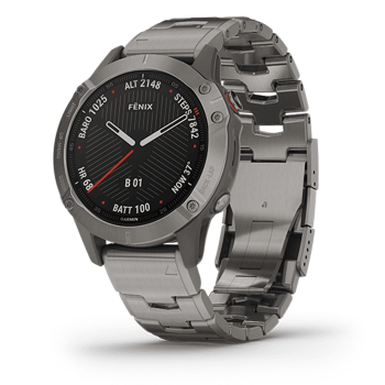 Garmin Fenix 6, Sapphire - Titanium with Vented Titanium Bracelet